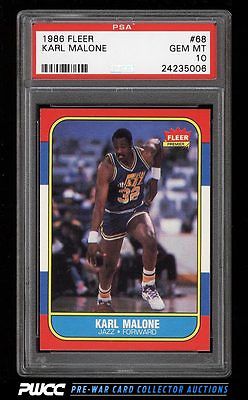 1986 Fleer Basketball SETBREAK Karl Malone ROOKIE RC 68 PSA 10 GEM MINT PWCC