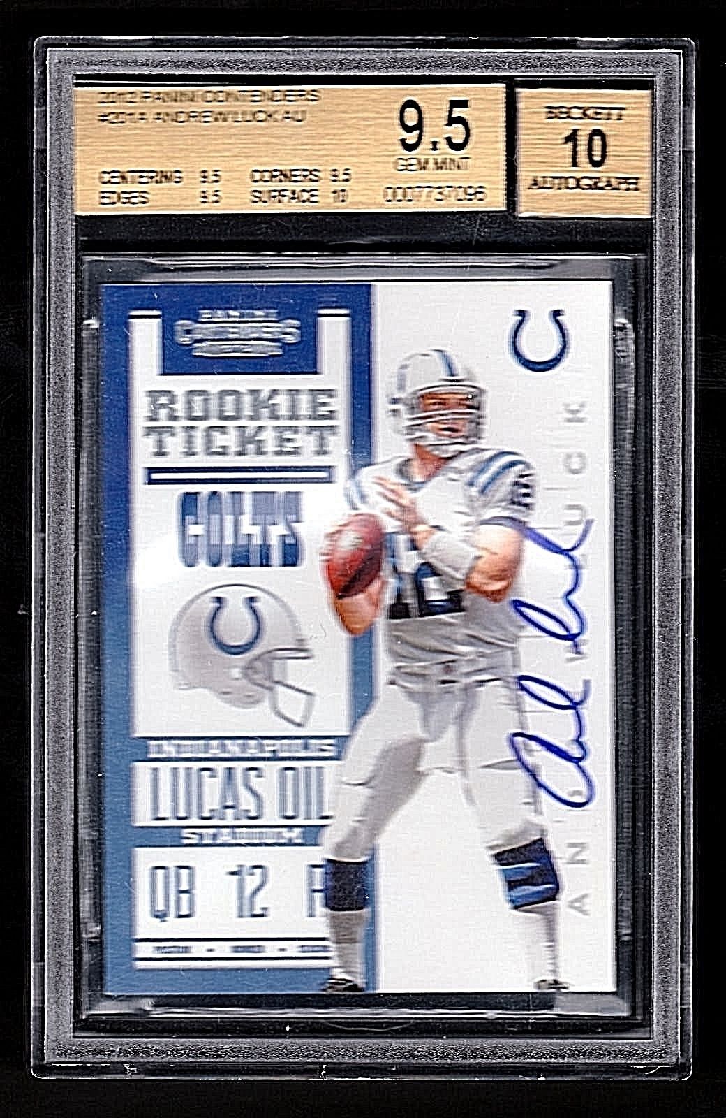 2012 Panini Contenders ANDREW LUCK Auto RC BGS 9510 Gem Mint SP Autograph