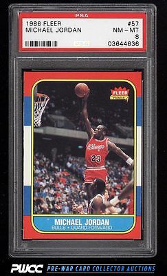 1986 Fleer Basketball Michael Jordan ROOKIE RC 57 PSA 8 NMMT PWCC