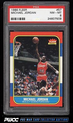 1986 Fleer Basketball Michael Jordan ROOKIE RC 57 PSA 8 NMMT PWCC