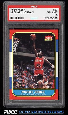 1986 Fleer Basketball Michael Jordan ROOKIE RC 57 PSA 10 GEM MINT PWCC