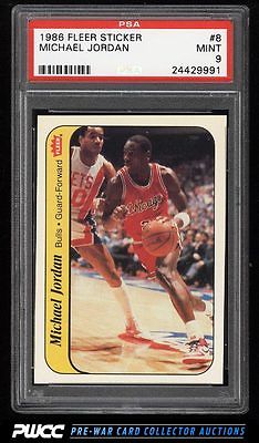 1986 Fleer Sticker Michael Jordan ROOKIE RC 8 PSA 9 MINT PWCC