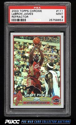 2003 Topps Chrome Refractor LeBron James ROOKIE RC 111 PSA 9 MINT PWCC