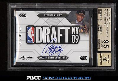 2009 Prestige NBA Draft Class Stephen Curry ROOKIE RC AUTO BGS 95 GEM MT PWCC