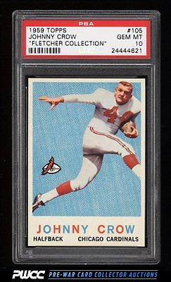 1959 Topps Football Johnny Crow ROOKIE RC 105 PSA 10 GEM MINT PWCC