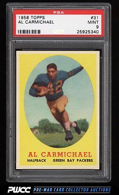 1958 Topps Football Al Carmichael 31 PSA 9 MINT PWCC