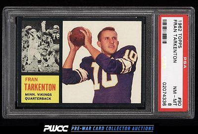 1962 Topps Football Fran Tarkenton SP ROOKIE RC 90 PSA 8 NMMT PWCC