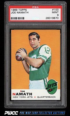 1969 Topps Football Joe Namath 100 PSA 9 MINT PWCC