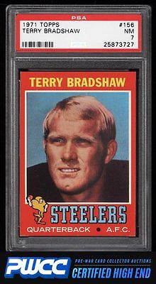 1971 Topps Football Terry Bradshaw ROOKIE RC 156 PSA 7 NRMT PWCCHE