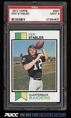 1973 Topps Football Ken Stabler ROOKIE RC 487 PSA 9 MINT PWCC