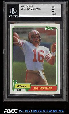 1981 Topps Football Joe Montana ROOKIE RC 216 BGS 9 MINT PWCC