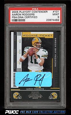 2005 Playoff Contenders Aaron Rodgers ROOKIE RC AUTO 101 PSA 9 MINT PWCC