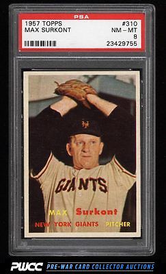 1957 Topps SETBREAK Max Surkont 310 PSA 8 NMMT PWCC