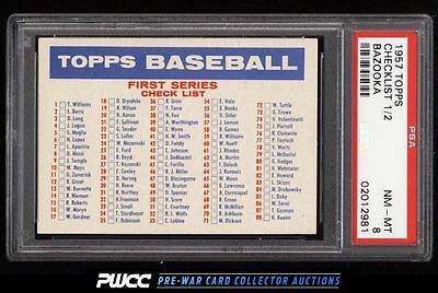 1957 Topps SETBREAK Checklist 12 BAZOOKA PSA 8 NMMT PWCC