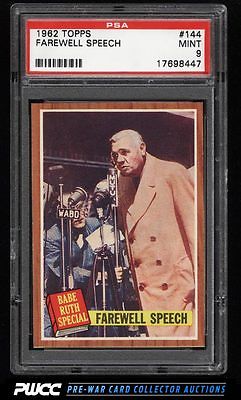 1962 Topps SETBREAK Babe Ruth Farewell Speech 144 PSA 9 MINT PWCC