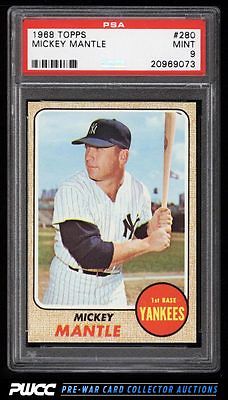 1968 Topps SETBREAK Mickey Mantle 280 PSA 9 MINT PWCC