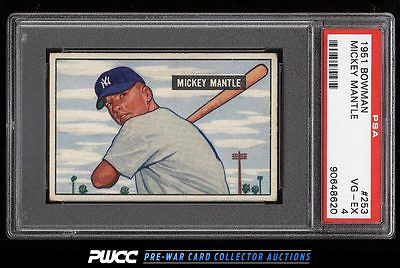 1951 Bowman Mickey Mantle ROOKIE RC 253 PSA 4 VGEX PWCC