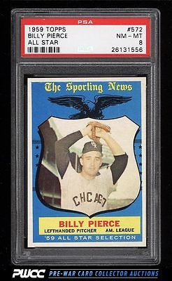 1959 Topps Billy Pierce ALLSTAR 572 PSA 8 NMMT PWCC