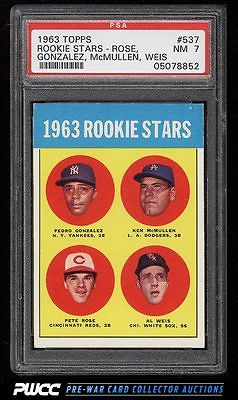 1963 Topps Pete Rose ROOKIE RC 537 PSA 7 NRMT PWCC