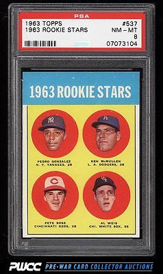 1963 Topps Pete Rose ROOKIE RC 537 PSA 8 NMMT PWCC