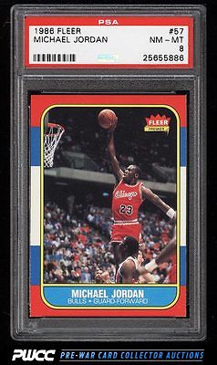 1986 Fleer Basketball Michael Jordan ROOKIE RC 57 PSA 8 NMMT PWCC