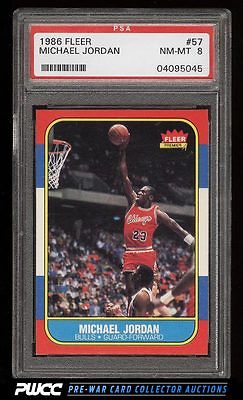 1986 Fleer Basketball Michael Jordan ROOKIE RC 57 PSA 8 NMMT PWCC