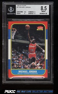 1986 Fleer Basketball Michael Jordan ROOKIE RC 57 BGS 85 NMMT PWCC