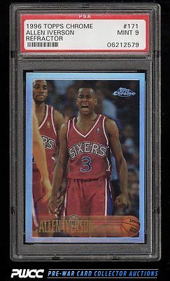 1996 Topps Chrome Refractor Allen Iverson ROOKIE RC 171 PSA 9 MINT PWCC