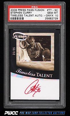 2009 Press Pass Fusion Timeless Onyx Stephen Curry ROOKIE AUTO 25 PSA 10 PWCC