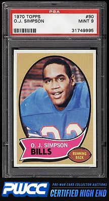 1970 Topps Football OJ Simpson ROOKIE RC 90 PSA 9 MINT PWCCHE