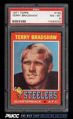 1971 Topps Football Terry Bradshaw ROOKIE RC 156 PSA 8 NMMT PWCC