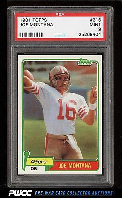 1981 Topps Football Joe Montana ROOKIE RC 216 PSA 9 MINT PWCC