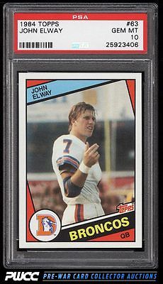 1984 Topps Football John Elway ROOKIE RC 63 PSA 10 GEM MINT PWCC