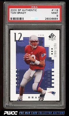 2000 SP Authentic Tom Brady ROOKIE RC 1250 118 PSA 9 MINT PWCC