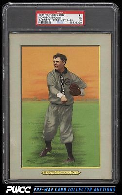 1911 T3 Turkey Red Mordecai Brown CHECKLIST BACK 1 PSA 5 EX PWCC