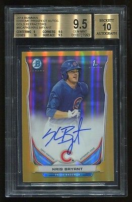 KRIS BRYANT 1st RC 2014 Bowman Chrome Gold Refractor AUTO 1150 BGS 95 AUTO 10