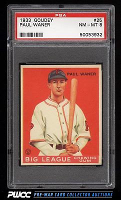 1933 Goudey Paul Waner 25 PSA 8 NMMT PWCC