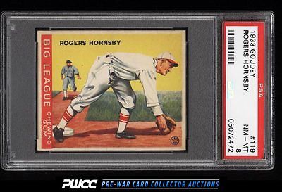 1933 Goudey Rogers Hornsby 119 PSA 8 NMMT PWCC