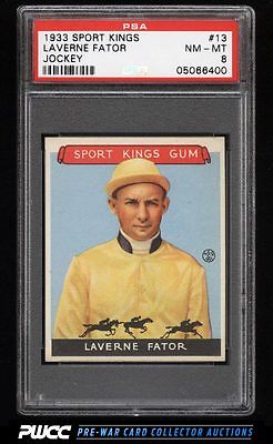 1933 Goudey Sport Kings SETBREAK Laverne Fator JOCKEY 13 PSA 8 NMMT PWCC