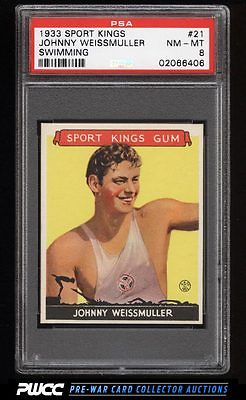 1933 Goudey Sport Kings SETBREAK Johnny Weissmuller SWIMMING 21 PSA 8 PWCC