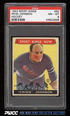 1933 Goudey Sport Kings SETBREAK Irvin Johnson HOCKEY 30 PSA 8 NMMT PWCC