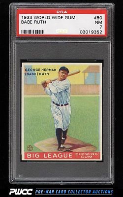 1933 Goudey World Wide Gum Babe Ruth 80 PSA 7 NRMT PWCC