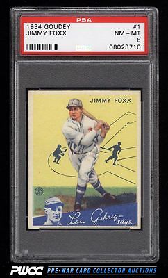 1934 Goudey SETBREAK Jimmy Foxx 1 PSA 8 NMMT PWCC