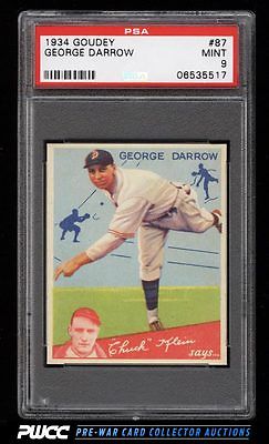 1934 Goudey SETBREAK George Darrow 87 PSA 9 MINT PWCC