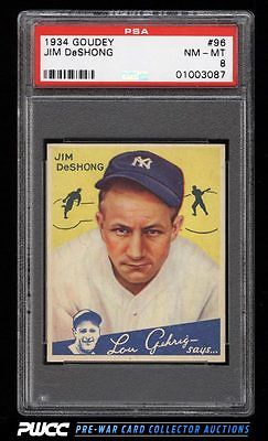 1934 Goudey SETBREAK Jim Deshong 96 PSA 8 NMMT PWCC