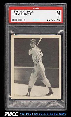 1939 Play Ball Ted Williams ROOKIE RC 92 PSA 5 EX PWCC