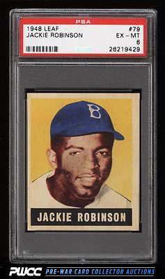 1948 Leaf Jackie Robinson ROOKIE RC 79 PSA 6 EXMT PWCC