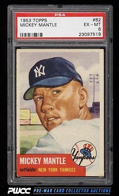 1953 Topps Mickey Mantle SHORT PRINT 82 PSA 6 EXMT PWCC