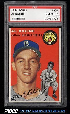 1954 Topps Al Kaline ROOKIE RC 201 PSA 8 NMMT PWCC