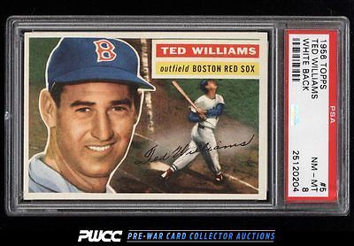 1956 Topps Ted Williams WHITE BACK 5 PSA 8 NMMT PWCC